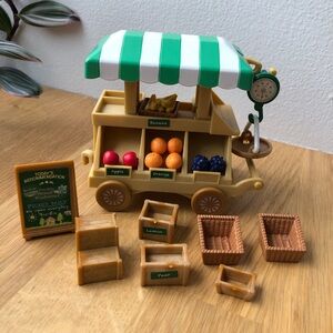 Calico Critters Sylvanian Families Retired Fruit Wagon - Incomplete